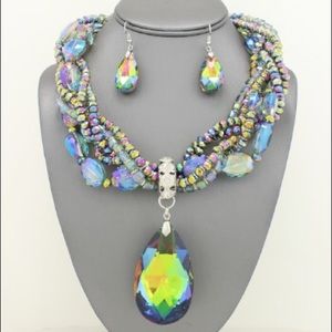 Crystal Braided Pendant Set